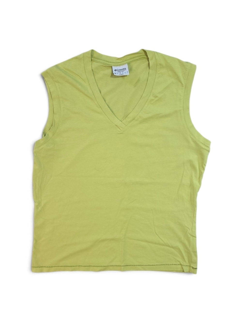Columbia Women's Lime Green V-Neck Sleeveless Tank Size Medium